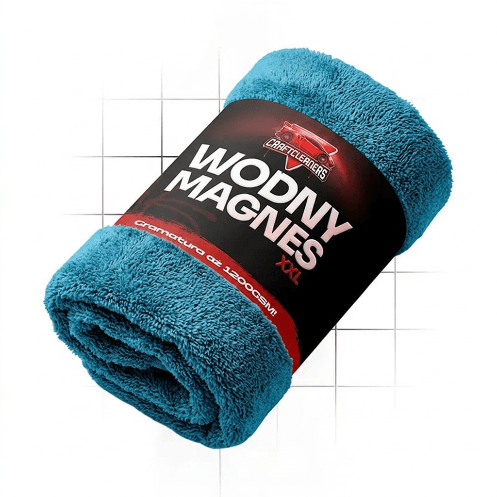Wodny Magnes - Ekstremalnie chłonny, dwustronny ręcznik do auta XXL 80X50CM